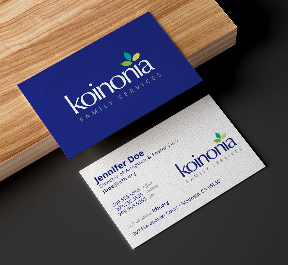 Koinonia Rebrand Business Cards Example